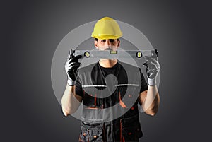 Worker with yellow helmet