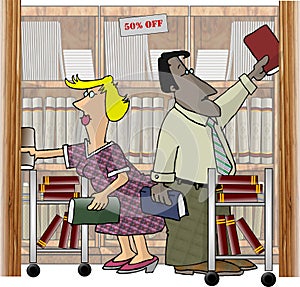 Workers in a Bookstore