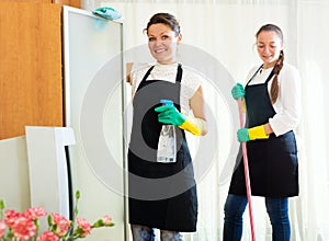 Workers of cleaning company