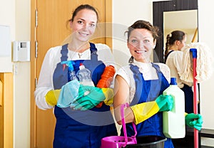 Workers of cleaning company