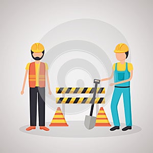 workers construction equipment