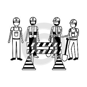 workers construction equipment