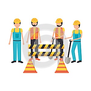 workers construction equipment