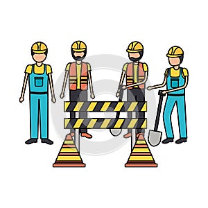 workers construction equipment