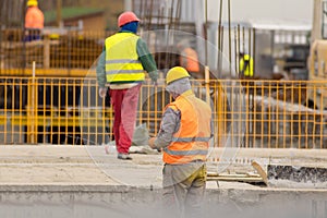 Workers on the construction site