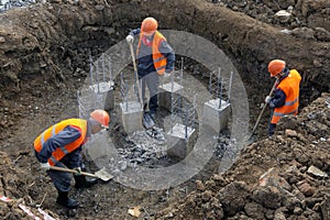 Workers at the construction site