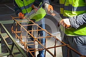 Workers on the construction site