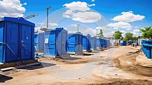 workers construction site blue