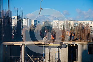 Workers on a construction site