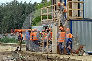 Group of workers at the construction site
