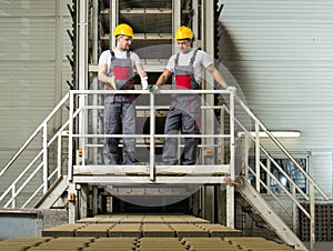 Workers on a factory