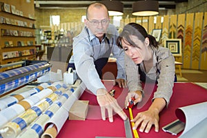 Workers in frame atelier