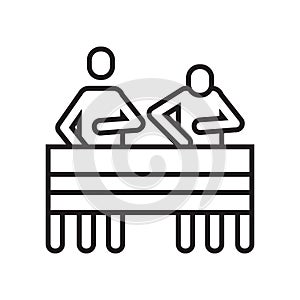 Workers icon vector sign and symbol isolated on white background
