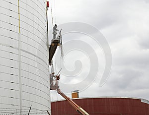 Workers on industrial plant