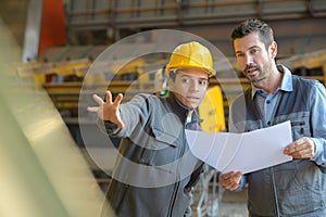 Workers at manufacturing area