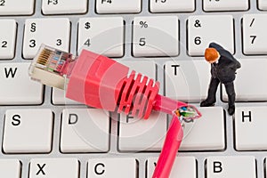 Workers, network connector, keyboard