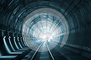 Workers in railway tunnel during construction