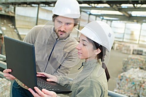 workers on recycling plant