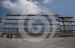 Workers on scaffolding