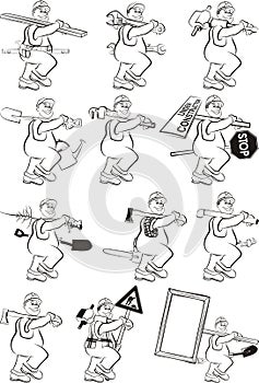 Workers - silhouette