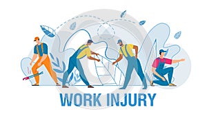 Workers Suffering from Pain Medical Flat Poster