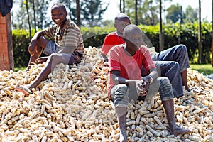 Workers take a break