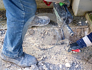 Workers using Jackhammer