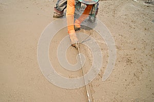 Workers were pouring concrete