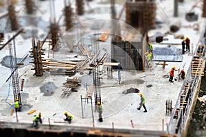 The workers are working at the construction site