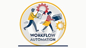 Workflow Automation & Efficiency Process, vector design Generative AI