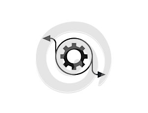 Workflow, automation, processing icon. Vector illustration. Flat design