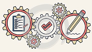 Workflow Automation and Project Planning Icons, vector design Generative AI