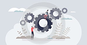Workflow automation tools for work task optimization tiny person concept photo