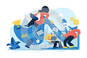 Workflow concept vector illustration.