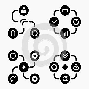 Workflow Diagram Solid Planning Chart Icon