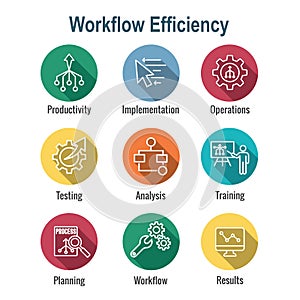 Workflow Efficiency Icon Set - has Operations, Processes, Automation, etc