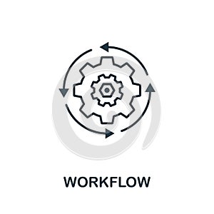 Workflow outline icon. Thin line concept element from crm icons collection. Creative Workflow icon for mobile apps and web usage