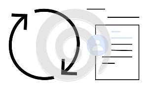 Workflow Process with Arrows and Document Highlighting User Information