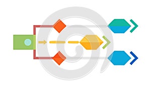Workflow Process Flowchart with Arrows and Boxes, vector design Generative AI