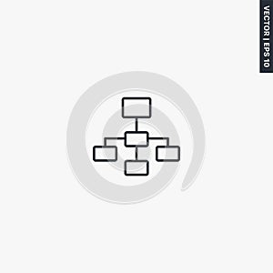 Workflow, process, linear style sign for mobile concept and web design