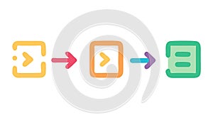 Workflow Process Steps Document Flow Icon Vector, vector design Generative AI