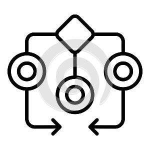 Workflow progess icon outline vector. Gear system photo