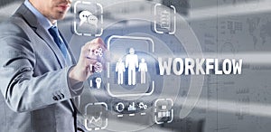 Workflow Repeatability Systematization Buisness Process. Business Technology Internet