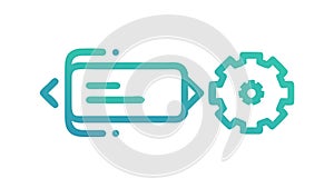 Workflow System Settings Management with Gear and Chat, vector design Generative AI