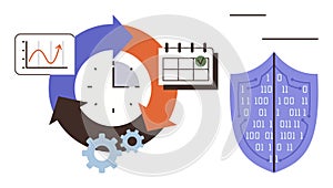 Workflow and Time Management Integration with Data Protection and Security Shield