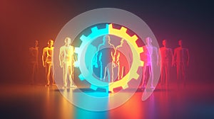 Workforce automation and technology integration concept