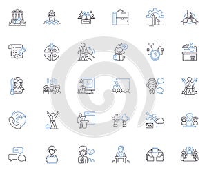 Workforce capacity line icons collection. Efficiency, Competence, Empowerment, Training, Productivity, Skills