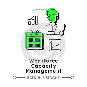 Workforce capacity management modern linear concept icon