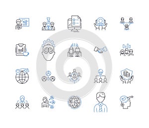 Workforce development line icons collection. Training, Education, Skill-building, Apprenticeship, Employment photo