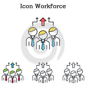 Workforce flat icon design for infographics and businesses